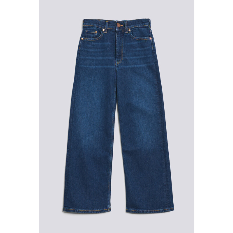 DŽÍNY GANT D1. GANT WIDE JEANS modrá 134/140