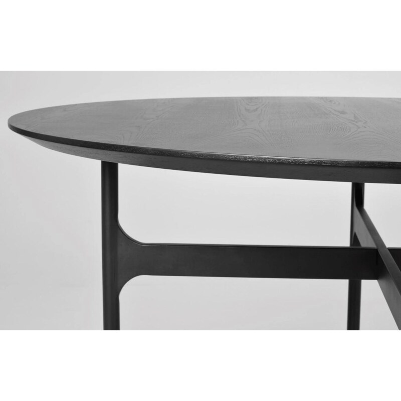 Černý dřevěný jídelní stůl ROWICO COLTON 135 cm