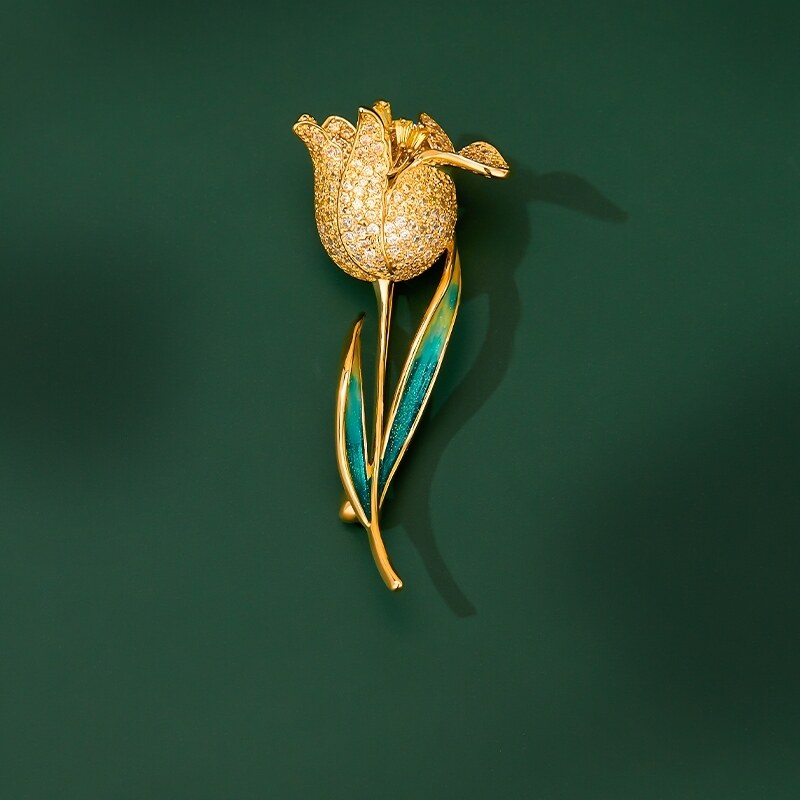 Éternelle Květinová brož se zirkony Luisa - tulipán