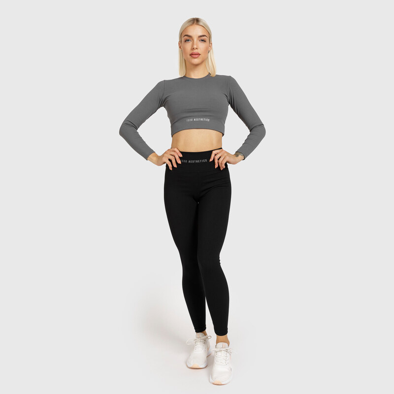 Dámský Crop Top Iron Aesthetics Rib, šedý