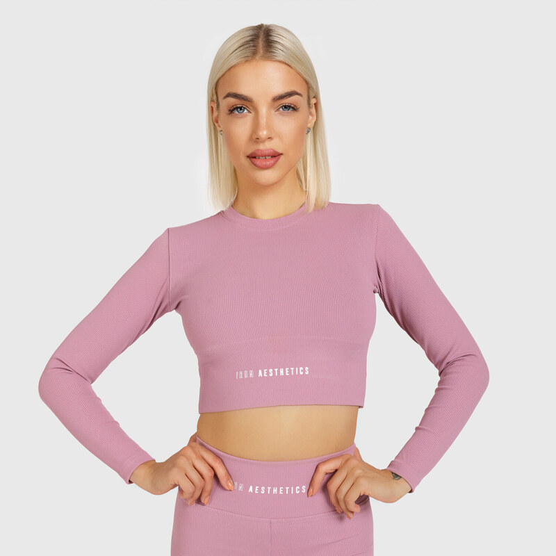 Dámský Crop Top Iron Aesthetics Rib, dusty růžový