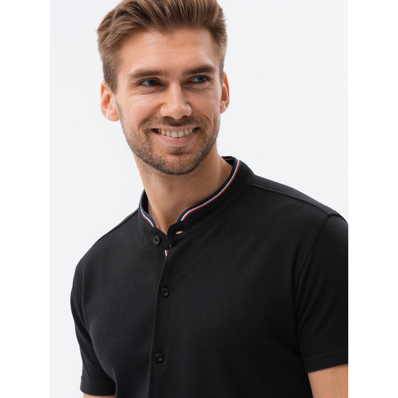 EDOTI Pánské tričko s krátkým rukávem 484K - černé