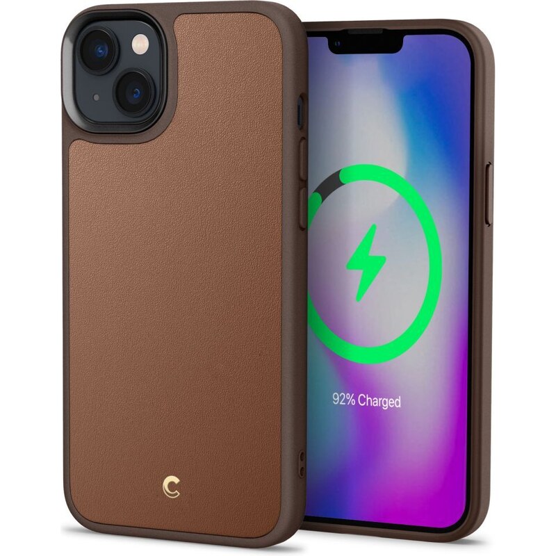 Ochranný kryt pro iPhone 14 PLUS - Spigen, Cyrill Kajuk Mag Saddle Brown