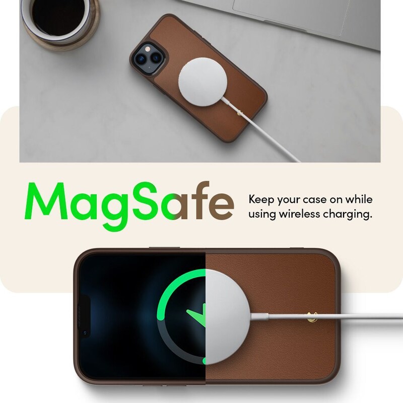 Ochranný kryt pro iPhone 14 PLUS - Spigen, Cyrill Kajuk Mag Saddle Brown