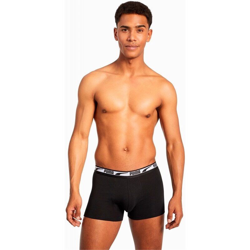 Puma men multi logo boxer 2p black