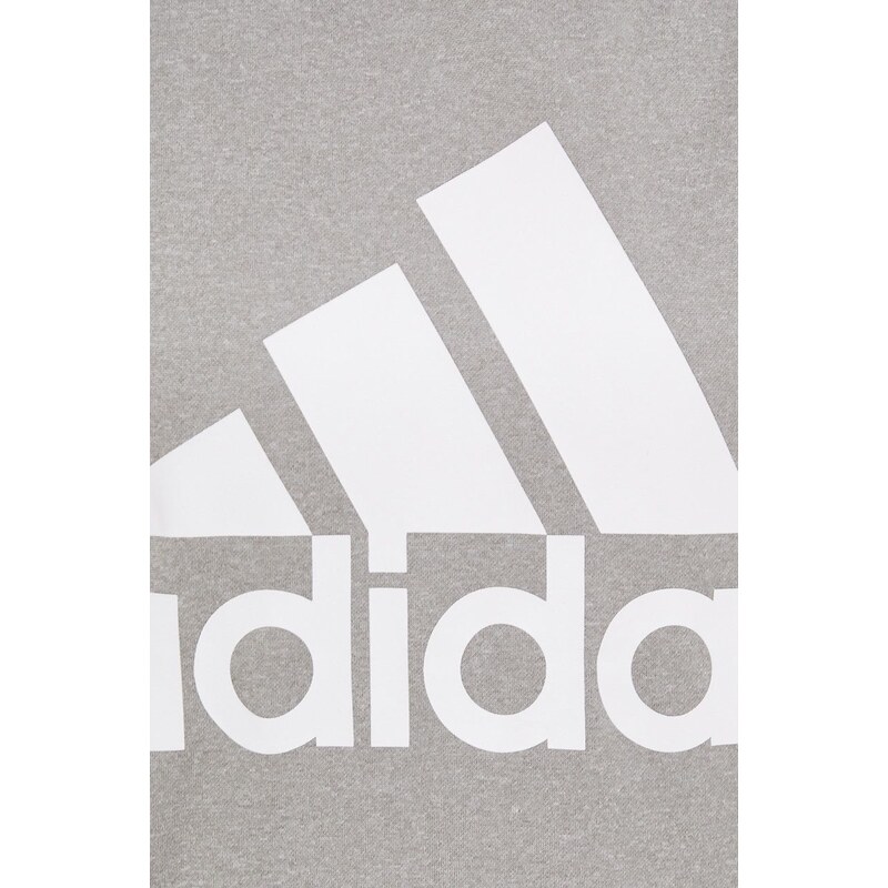 Tréninková mikina adidas Performance Big Logo , šedá barva, s kapucí, s potiskem