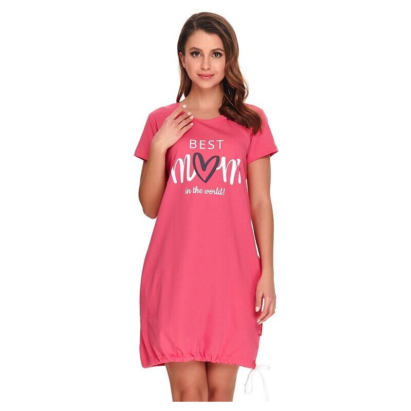DN Nightwear Kojicí noční košile Best Mom 2 růžová 46769676