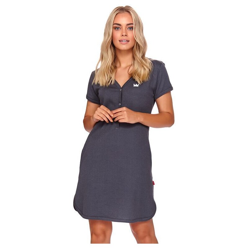 DN Nightwear Dámská noční košile Princessa III grafit s korunkou 52806165