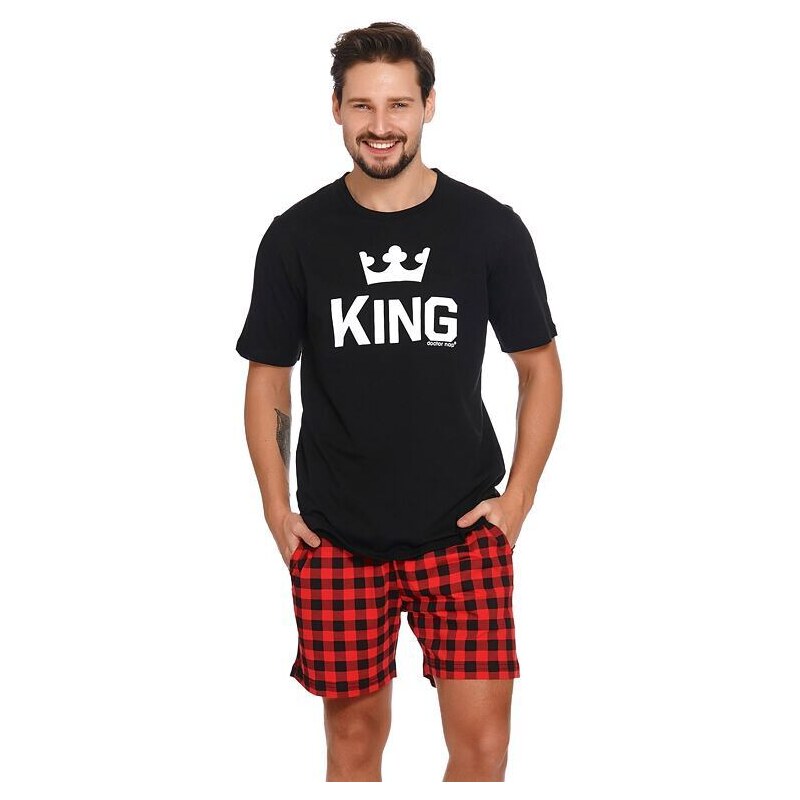 DN Nightwear Krátké pánské pyžamo King černé