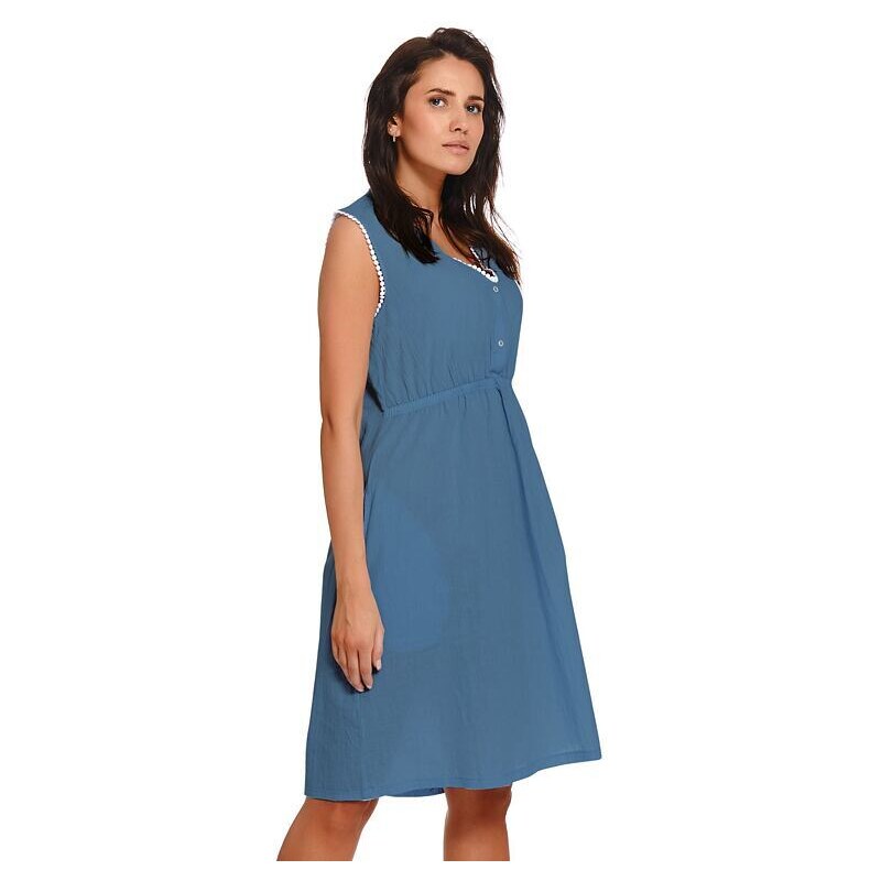 DN Nightwear Dámská plátěná košilka Helen modrá