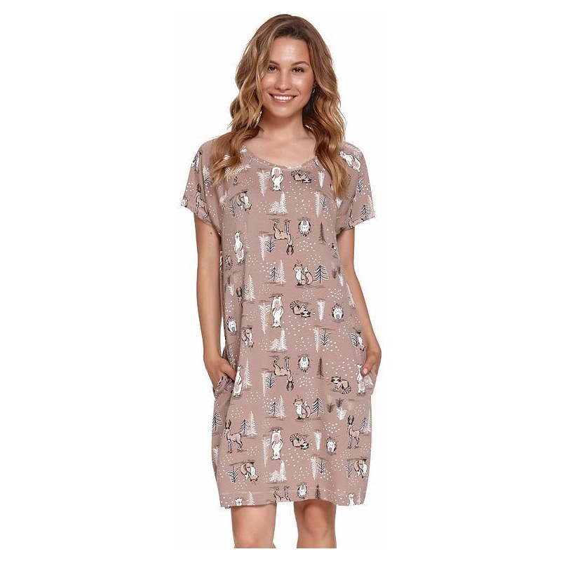DN Nightwear Kojicí noční košile Best Friends II lesní zvířátka hnědá 62788864