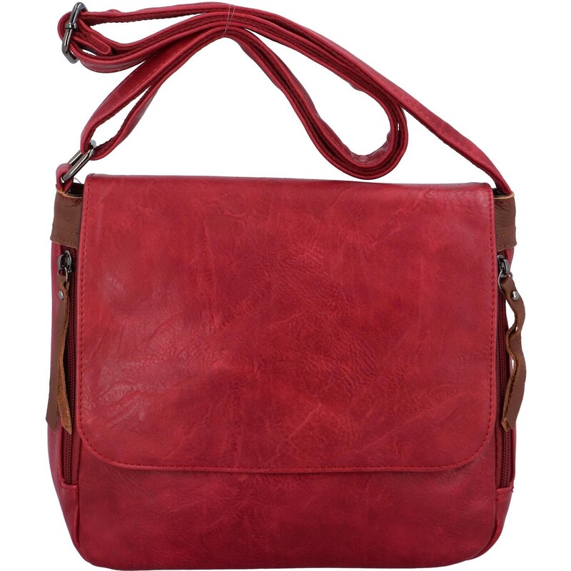 Urban Style Praktická dámská taška na rameno s klopou Luciano, červená 73921641