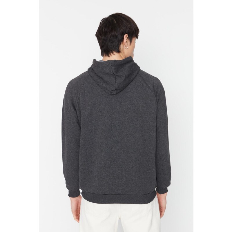 Trendyol Anthracite Men's Oversize/Wide-Cut Hoodie Sweatshirt