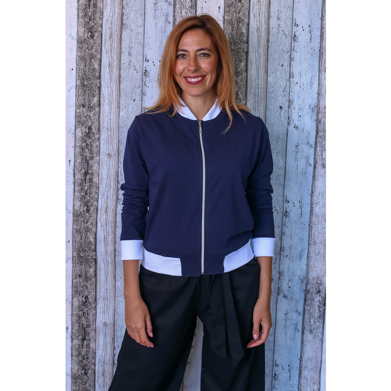 Meera Design Lehká bundička alá Bomber kratší / Navy