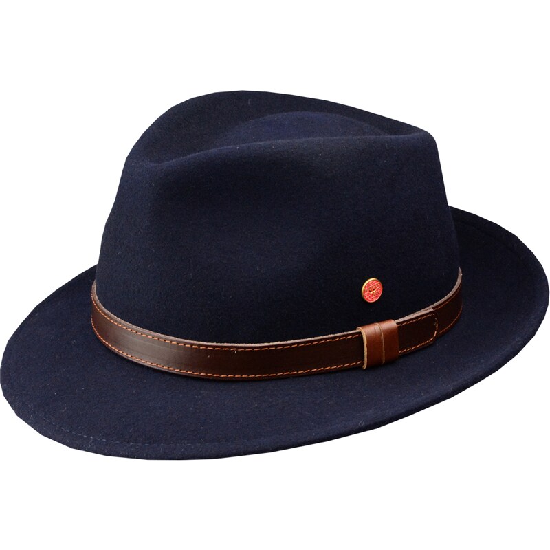 Cestovní nemačkavý voděodolný modrý klobouk Mayser - Denver Traveller