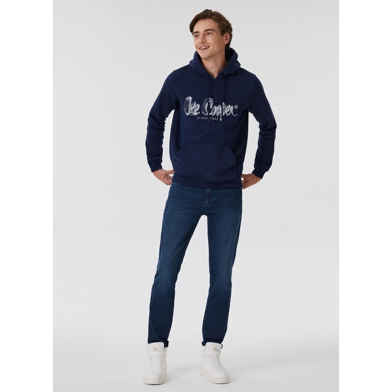 Lee Cooper Men's Hooded Navy Blue Sweatshirt 231 Lcm 241016 Garen