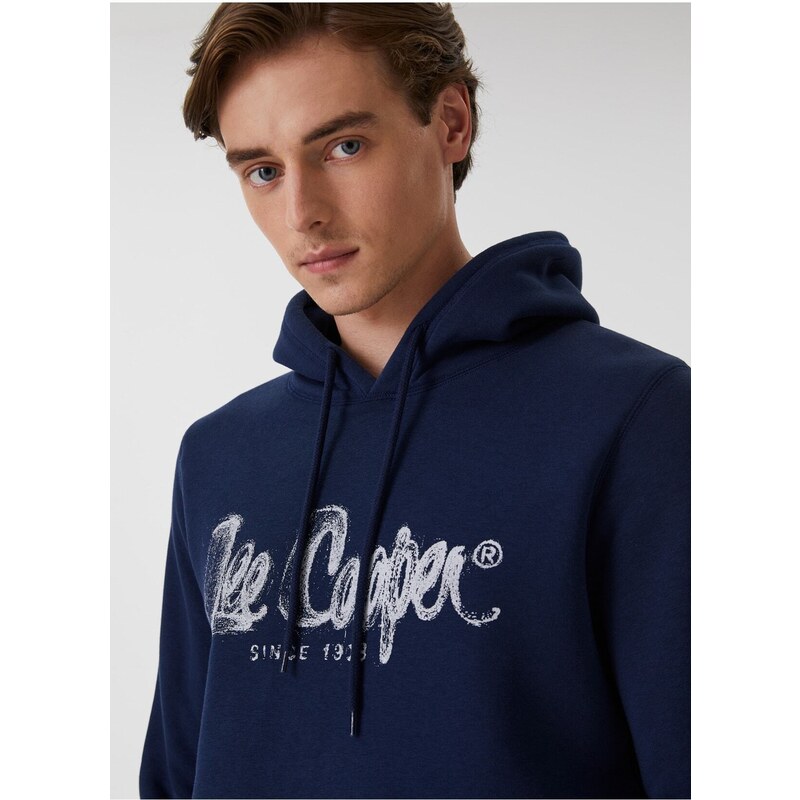 Lee Cooper Men's Hooded Navy Blue Sweatshirt 231 Lcm 241016 Garen