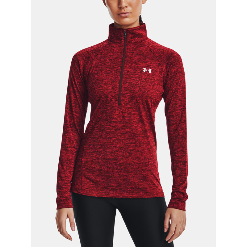 Under Armour Tričko Tech 1/2 Zip - Twist-RED - Dámské