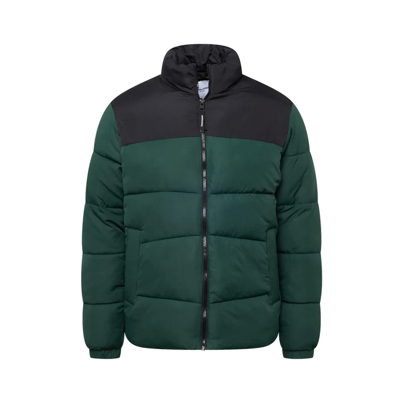 JACK & JONES Zimní bunda Chili tmavě zelená / černá