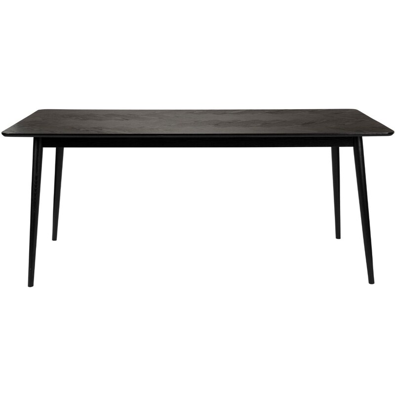 White Label Černý jasanový jídelní stůl WLL FABIO 160 x 80 cm