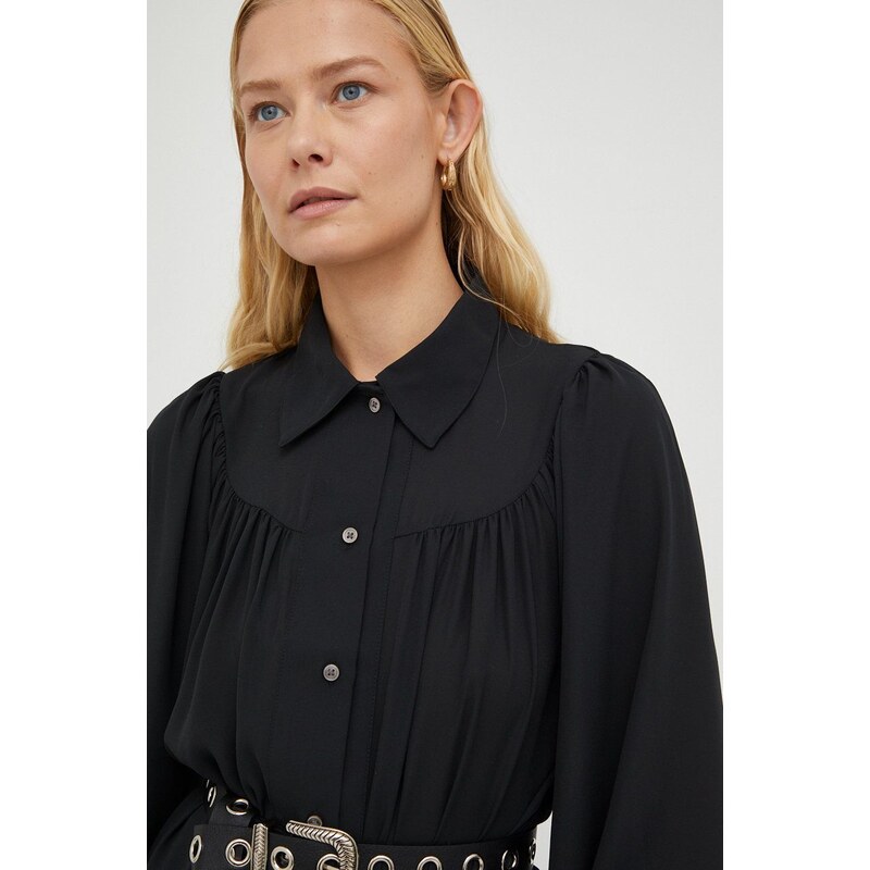 Košile Levi's dámská, černá barva, regular, s klasickým límcem