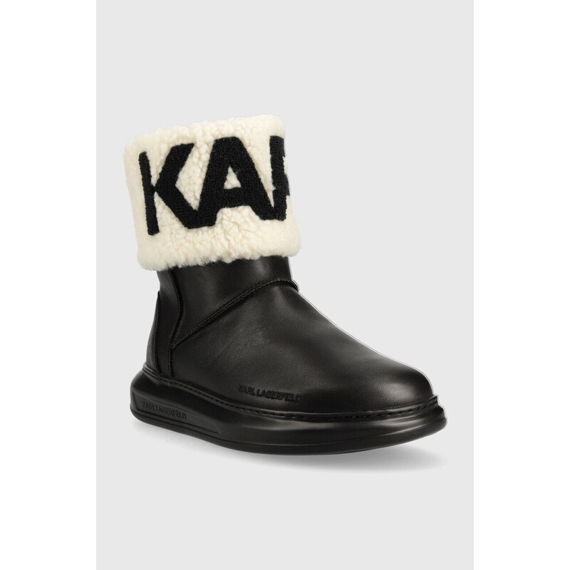Kožené sněhule Karl Lagerfeld KAPRI KOSI černá barva, KL44550