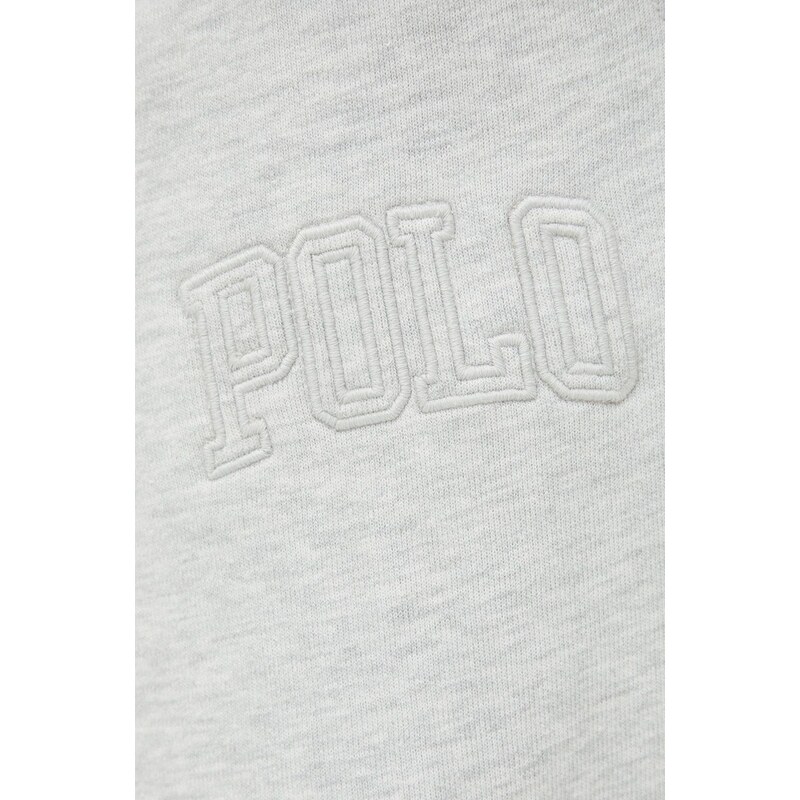Tepláky Polo Ralph Lauren pánské, šedá barva, s aplikací