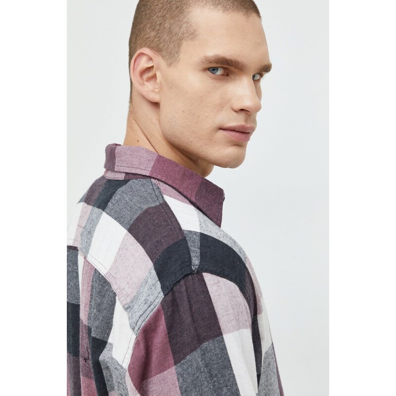 Košile Hollister Co. fialová barva, relaxed, s klasickým límcem