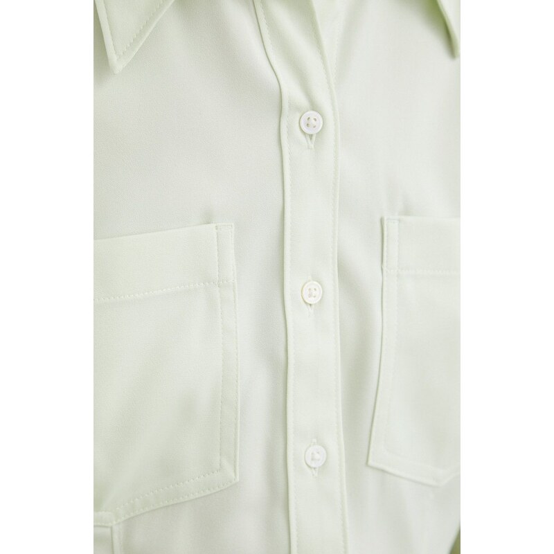 Košile Levi's dámská, zelená barva, regular, s klasickým límcem