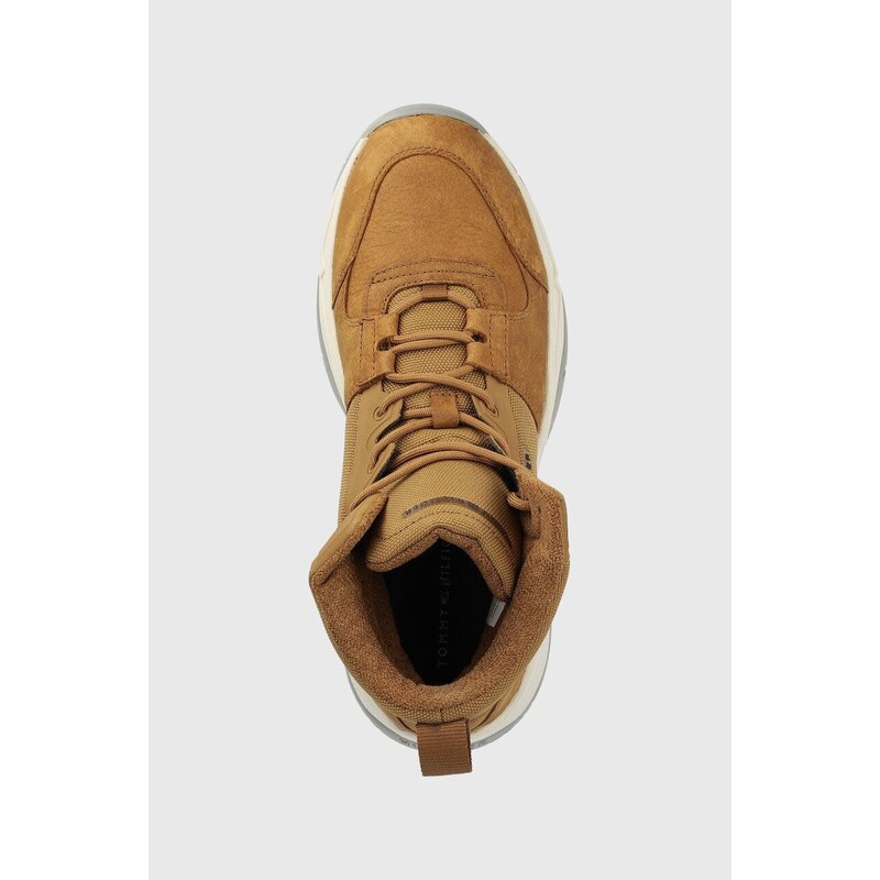 Sneakers boty Tommy Hilfiger béžová barva