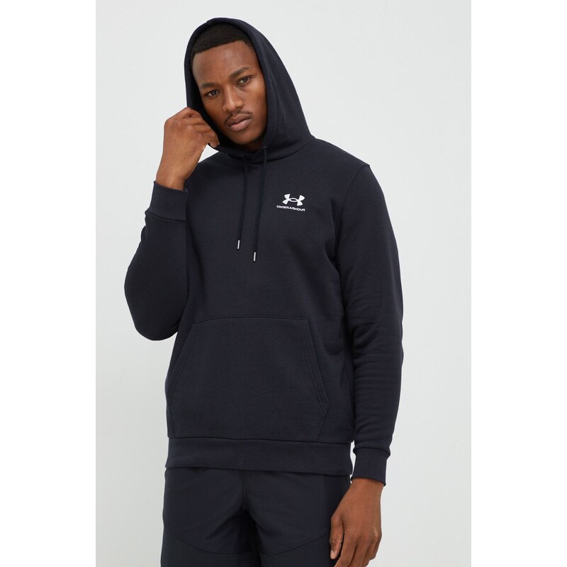 Mikina Under Armour pánská, černá barva, s kapucí, s aplikací, 1373880