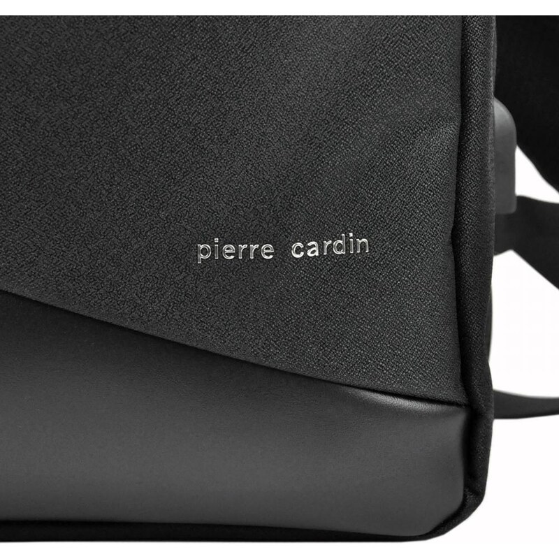 Pierre Cardin Elegantní černý pánský batoh s kapsou pro laptop, USB