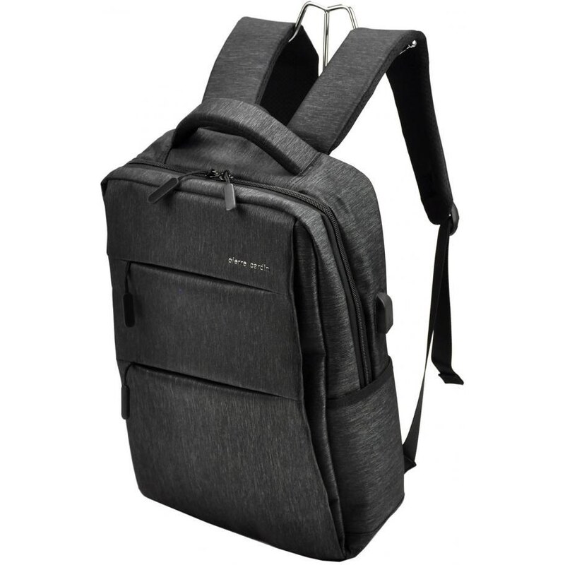 Barebag Pierre Cardin Elegantní tmavě šedý pánský batoh s kapsou pro notebook, USB