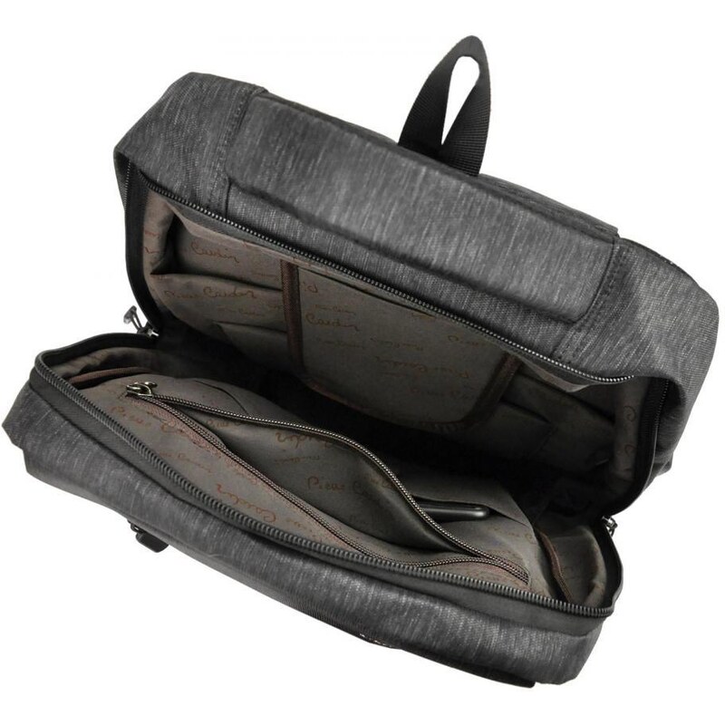 Barebag Pierre Cardin Elegantní tmavě šedý pánský batoh s kapsou pro notebook, USB