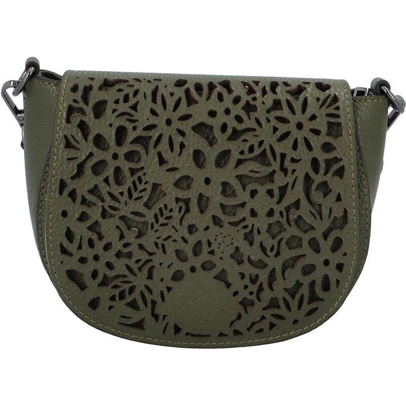 Dámská kožená crossbody kabelka khaki - ItalY Betteryela zelená