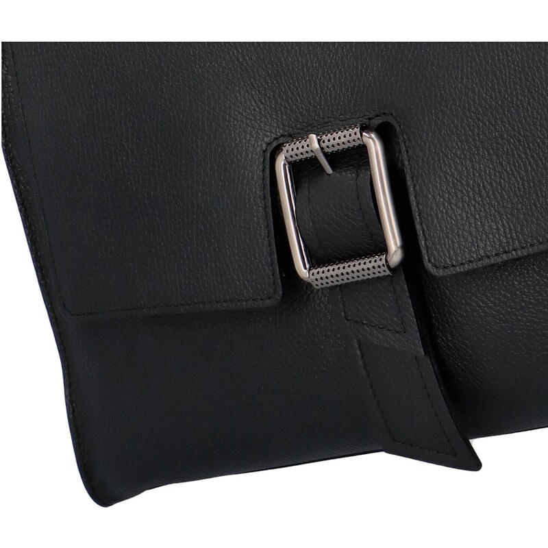 Delami Vera Pelle Luxusní dámská kožená kabelka do ruky Alejo, černá