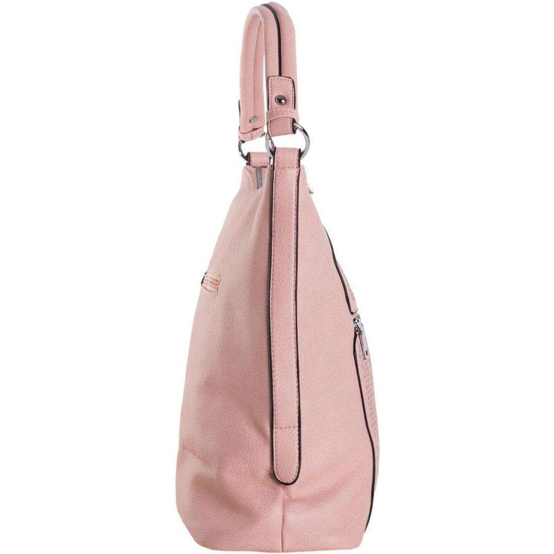 Fashionhunters Světle růžová městská taška přes rameno s odnímatelným popruhem
