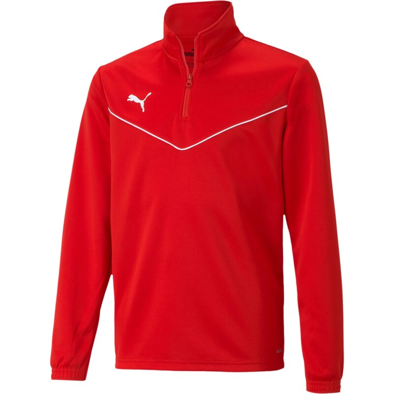 PUMA Sportovní mikina TeamRise červená / bílá