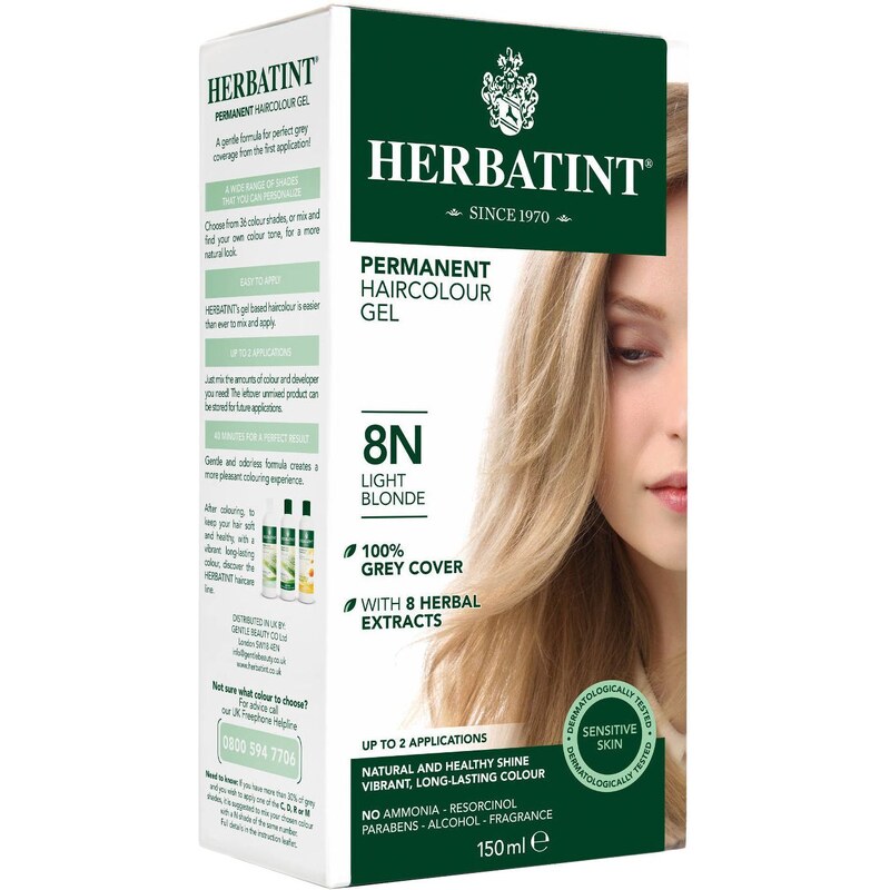 Herbatint - permanentní barva na vlasy světlá blond 8N