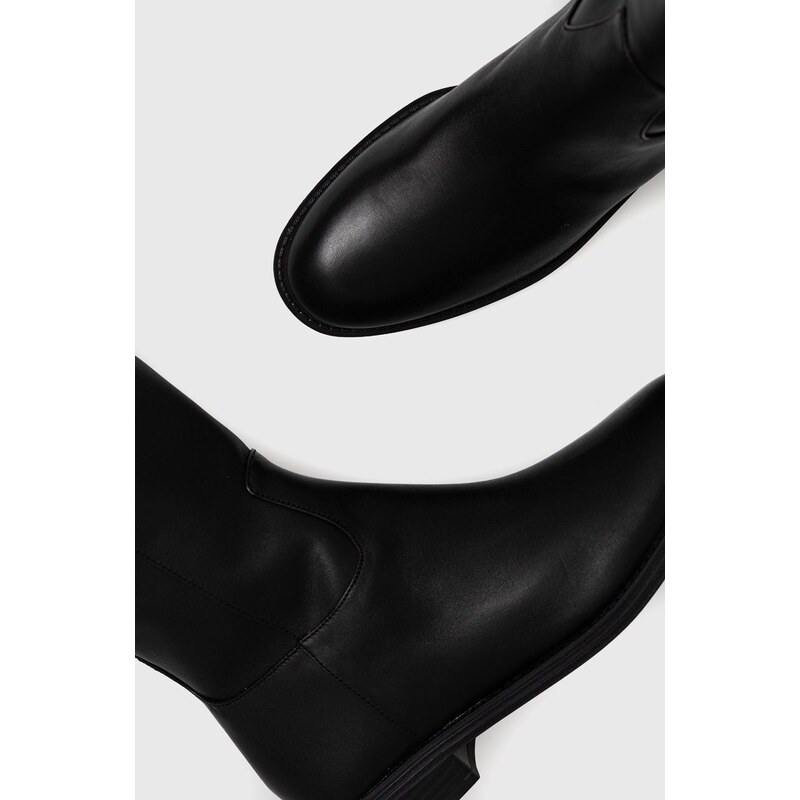 Kozačky MICHAEL Michael Kors Parker dámské, černá barva, na plochém podpatku