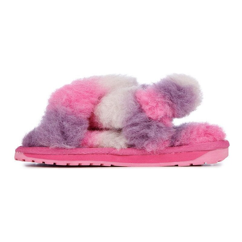 Dětské vlněné pantofle Emu Australia Mayberry Wild Kids růžová barva