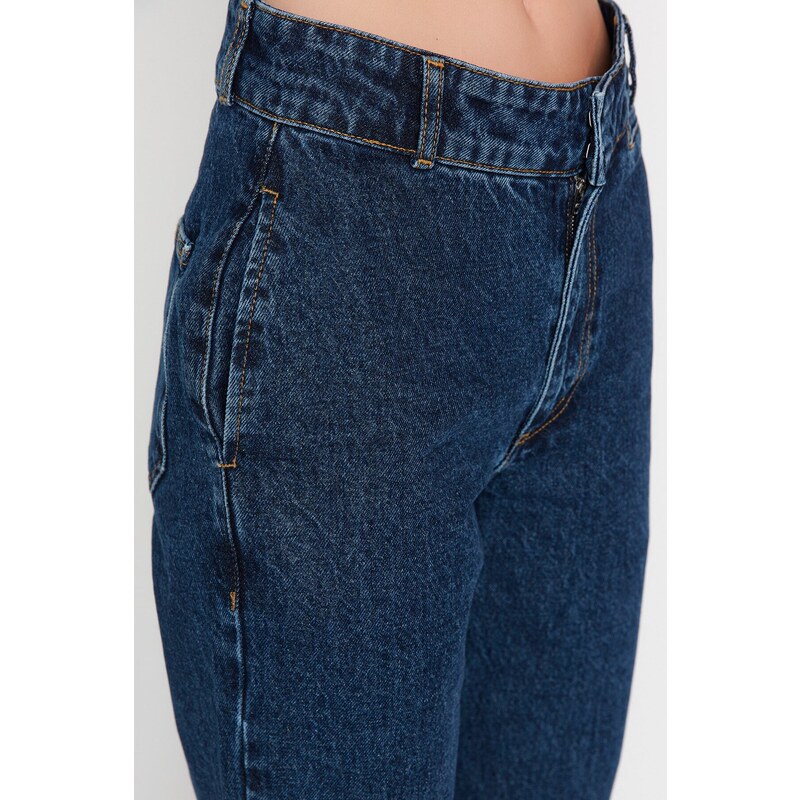 Trendyol Blue Udržitelnější džíny s vysokým pasem 90. let se širokými nohavicemi