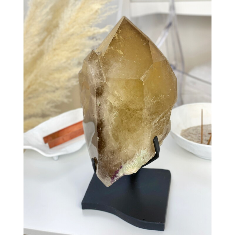 Gaia Crystal Luxusní citrínový krystal s rubelitem Brazílie 4,7kg