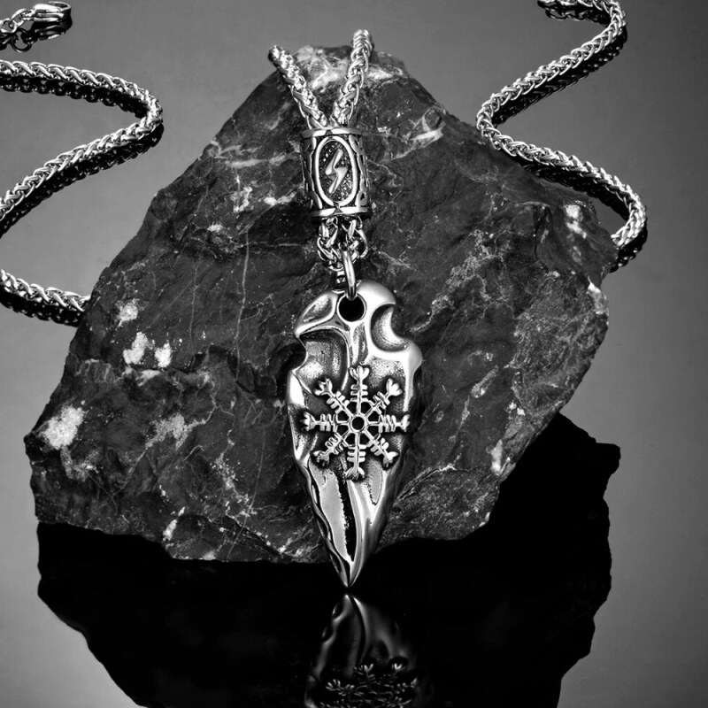 Daniel Dawson Pánský náhrdelník Ódinovo kopí - GUNGNIR - symbol VEGVISIR, runa