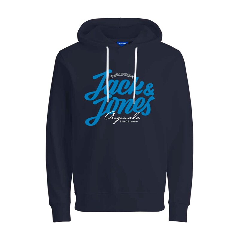 JACK & JONES Mikina List modrá / námořnická modř / bílá