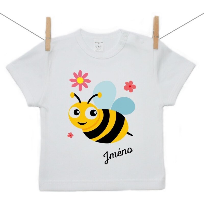 Boodyy Tričko s krátkým rukávem Včelka se jménem dítěte