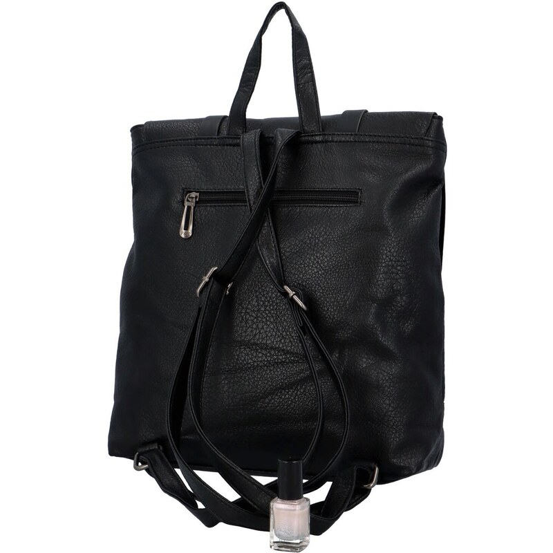 Flora&Co Městský dámský koženkový batoh Loreto, černá