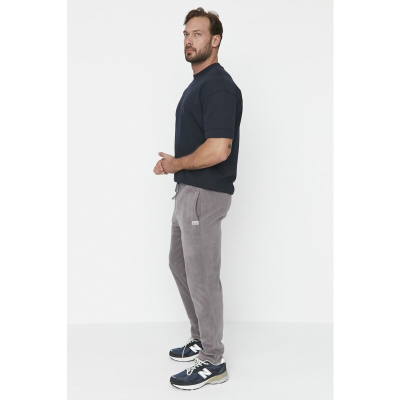 Trendyol Gray Men's Regular/Normal Cut Label Appliqued Rubber Leg Sweatpants