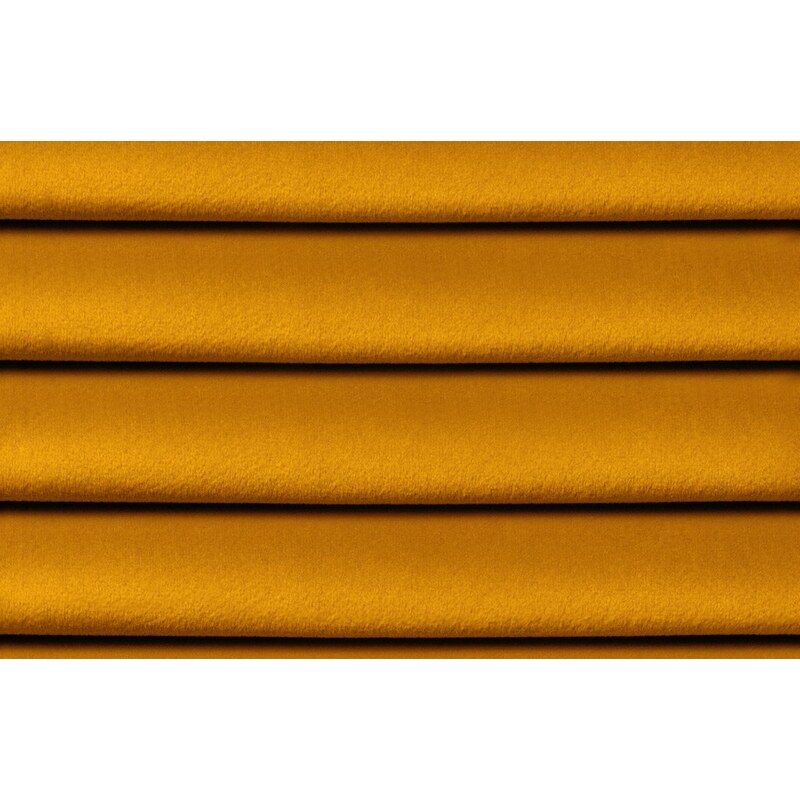 Žlutá sametová trojmístná rozkládací pohovka MICADONI Gobi 225 cm
