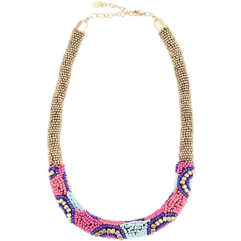 Zlatý náhrdelník s barevnými korálky Pieces Jadiza